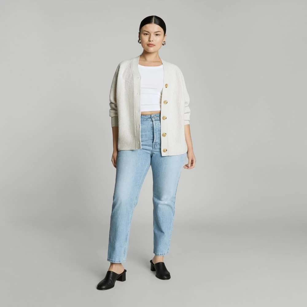 The Felted Merino Cardigan | Heathered Oat (2)