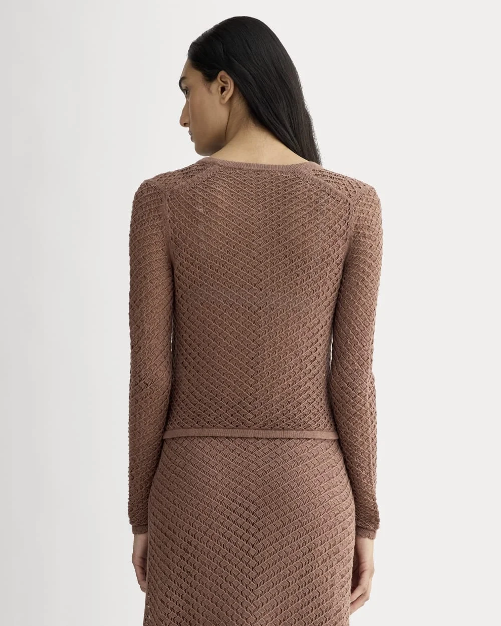 The Lace Knit Cardigan | Mocha (2)