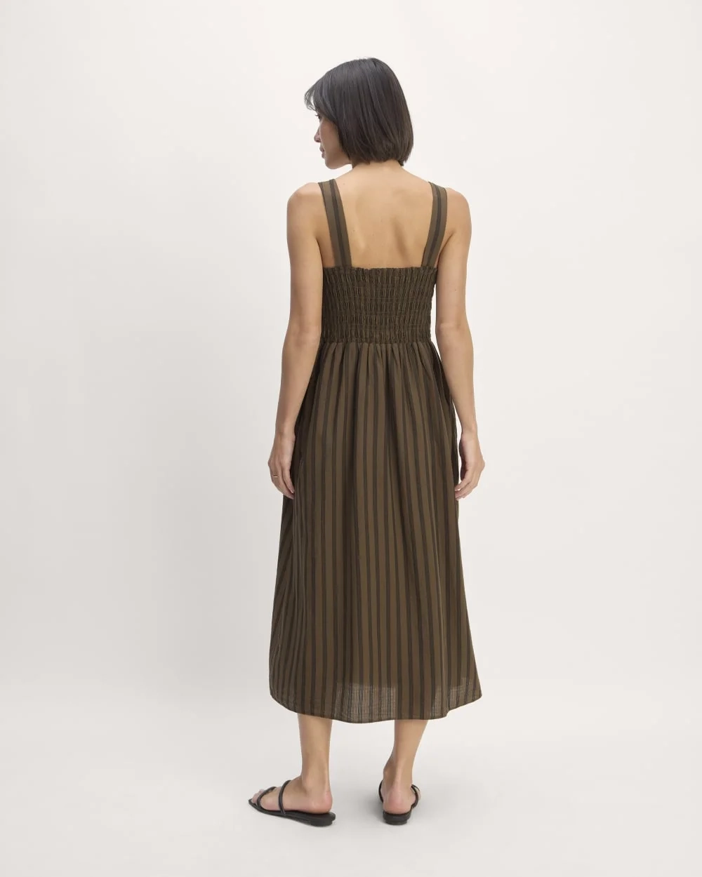 The Gauze Smock Dress | Cocoa / Black (2)
