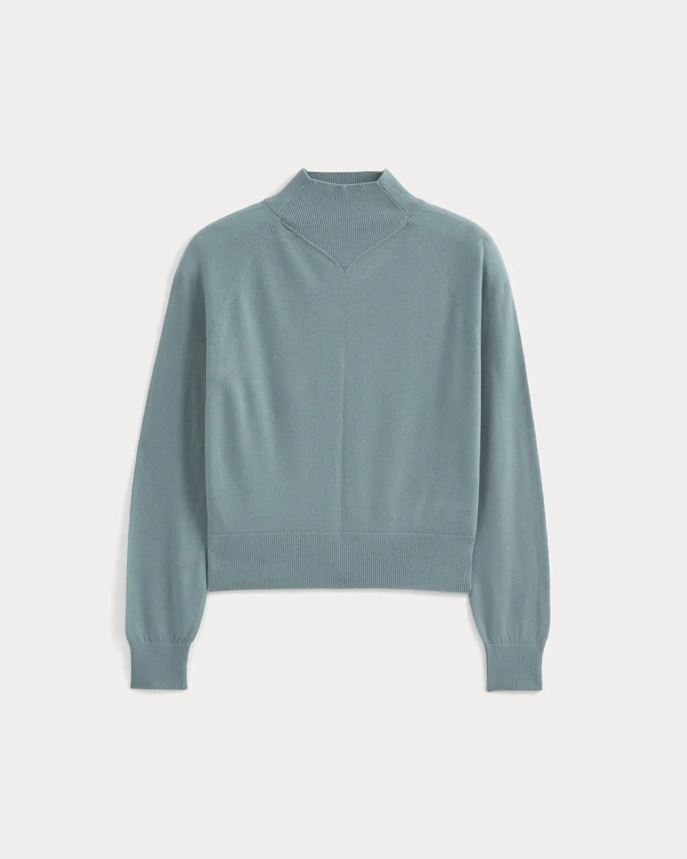 Mockneck Sweater In Ultrafine Merino | Gray Mist (3)