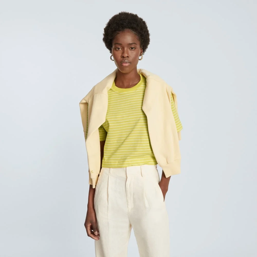 The Organic Cotton Cropped Tee | Acacia / Tan (3)