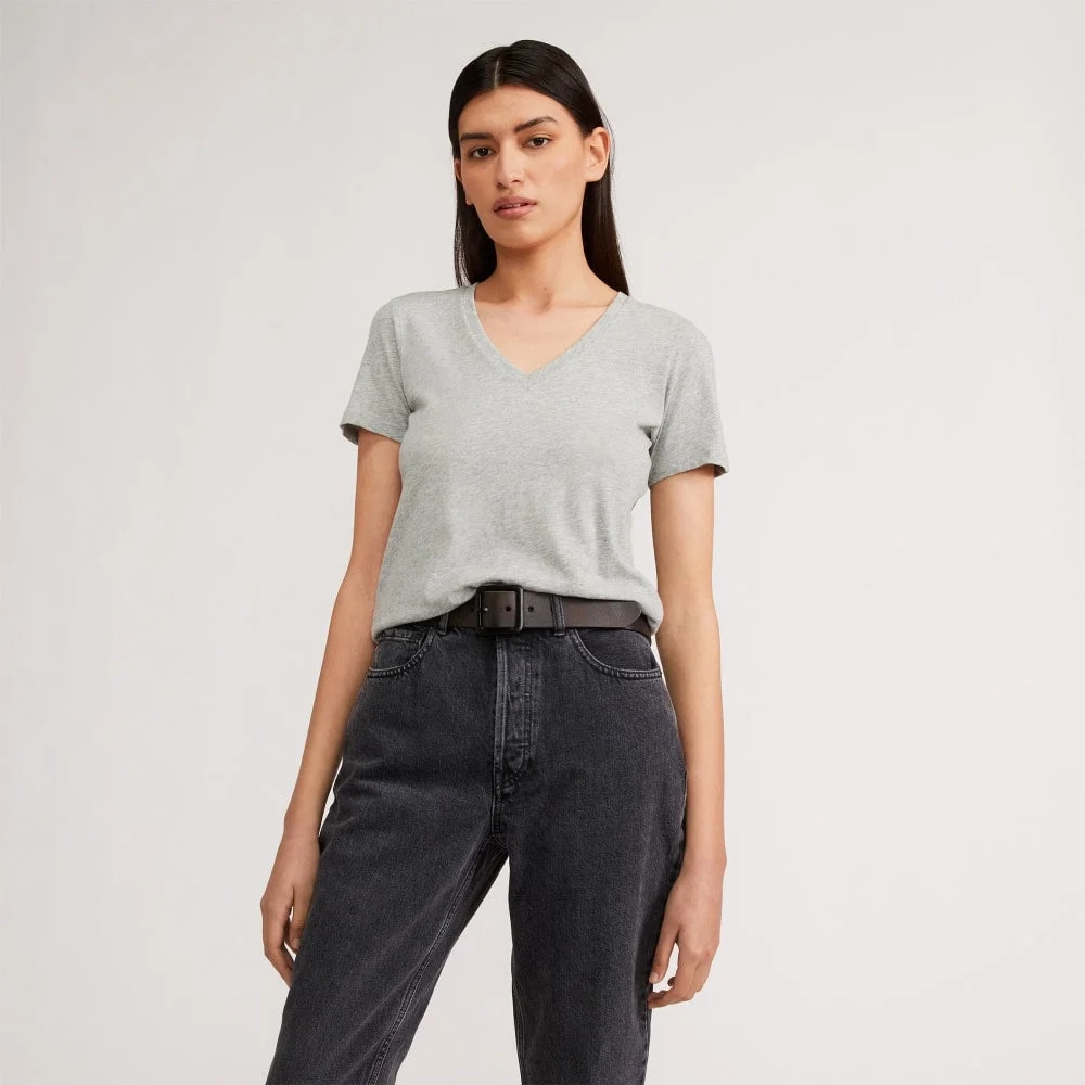 The Organic Cotton V-Neck |  Heathered Grey