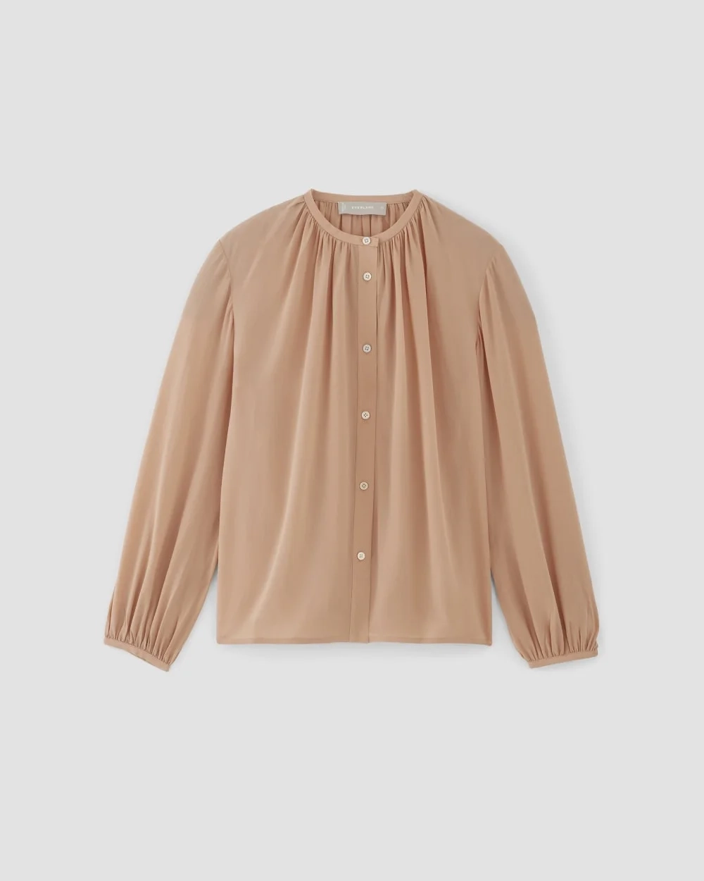 The Washable Clean Silk Shirred Blouse | Blush Pink (2)