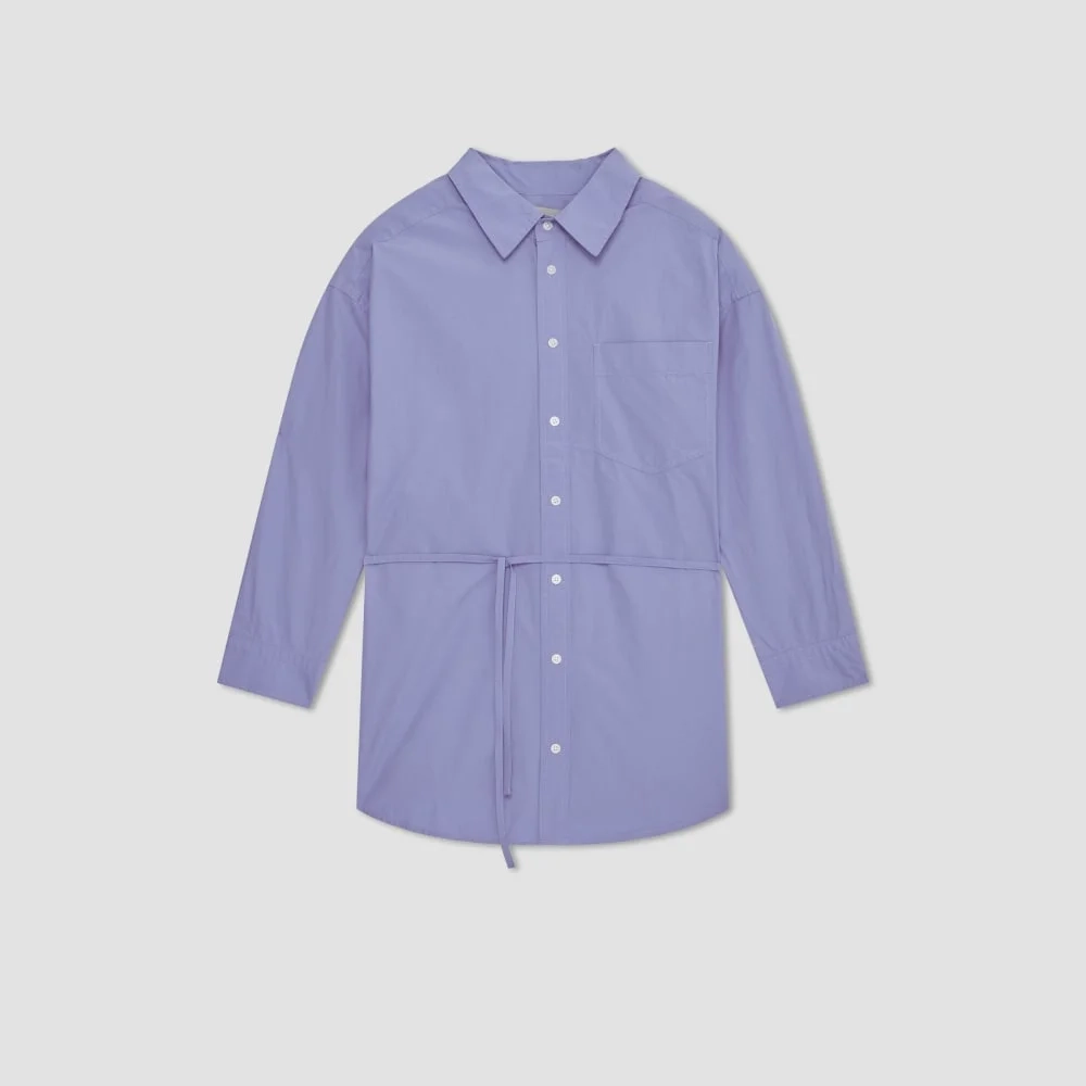 The Poplin Tie Back Shirt | Cornflower Blue (2)