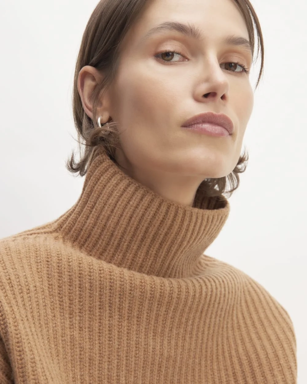 The Felted Merino Funnel-Neck Pullover | Deep Camel (2)