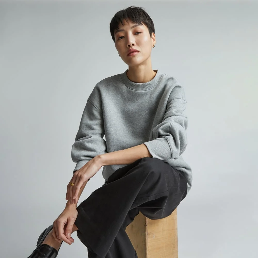 The ReTrack Oversized Crew | Heather Grey (2)