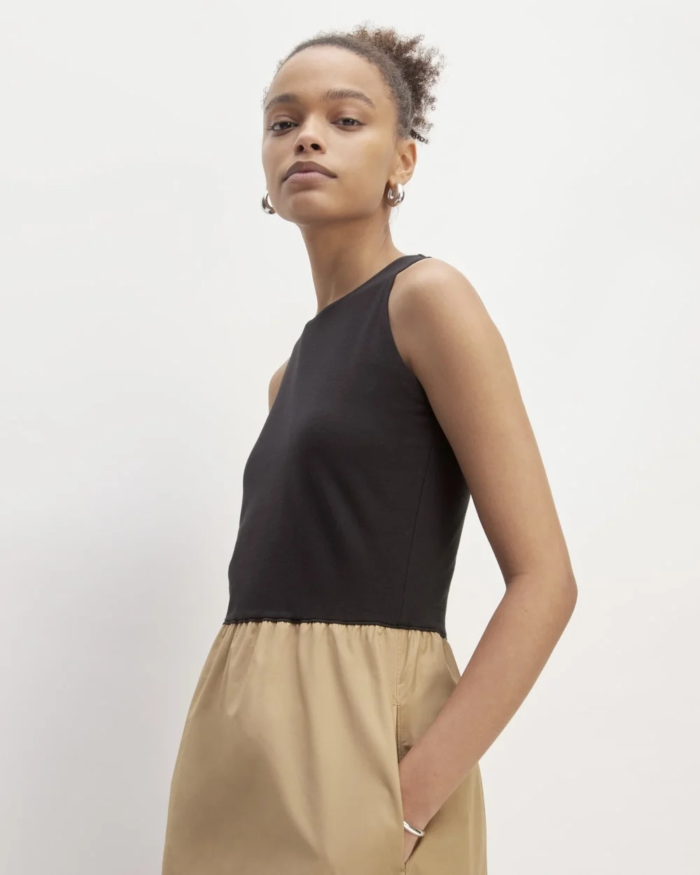 The Supima® High-Neck Riviera Dress | Black / Tiger's Eye (4)