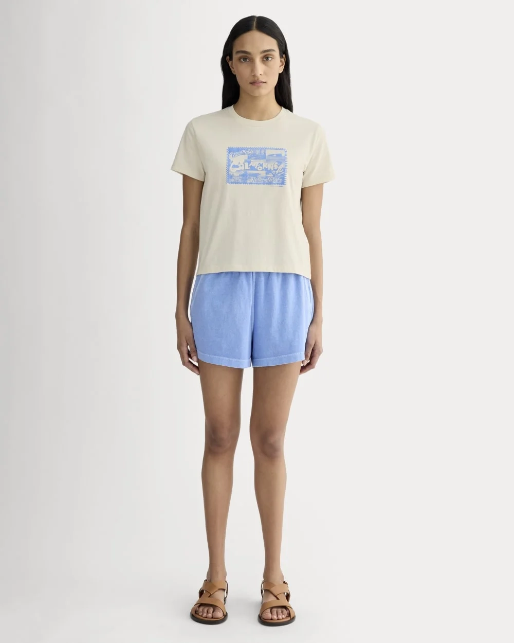 The Everlane x Parks Project Box-Cut Tee | Natural / Granada Sky Blue (3)