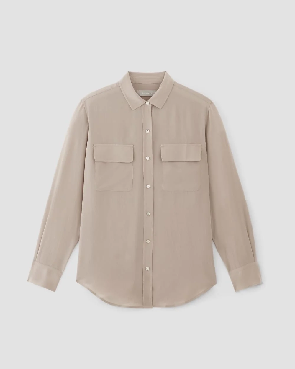 The Utility Shirt in Washable Silk | Burnt Sugar (4)