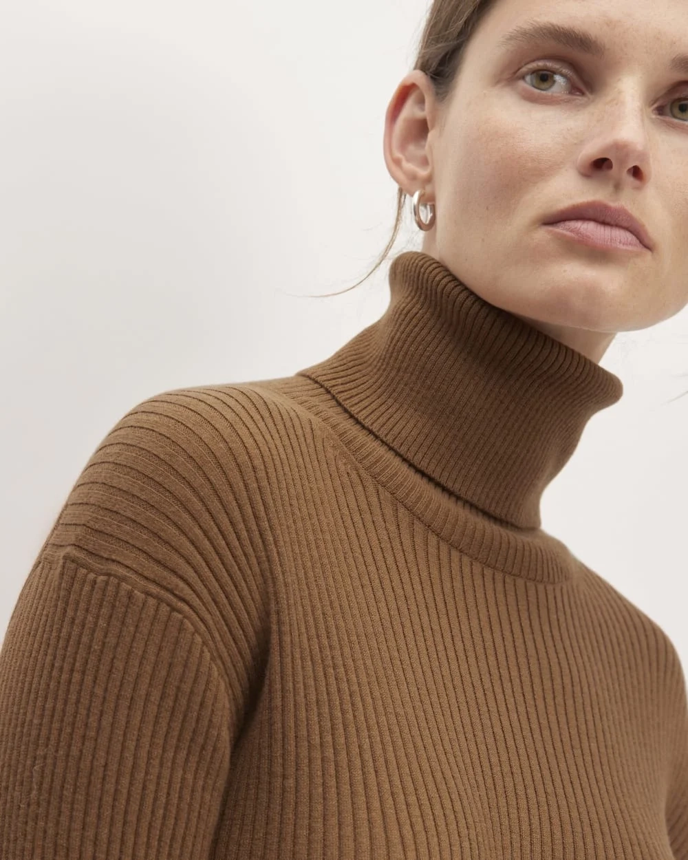 The Cotton-Merino Turtleneck Dress | Rich Camel (2)