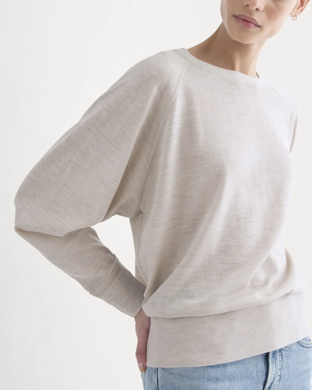 Raglan Sweater in Ultrasoft Merino | Heathered Oat (4)