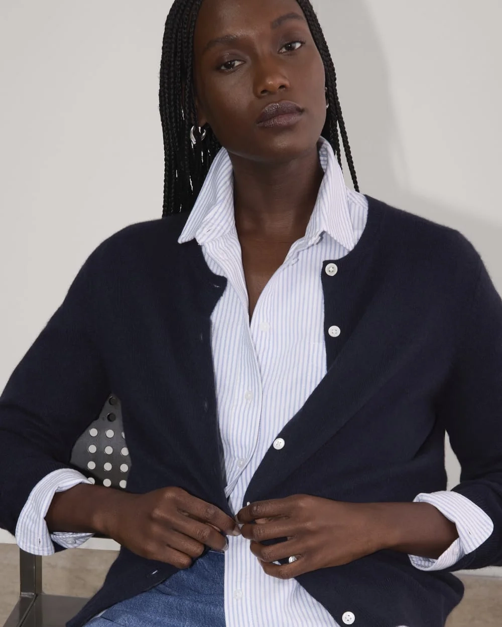 The Classic Cardigan in Cashmere | Navy (4)