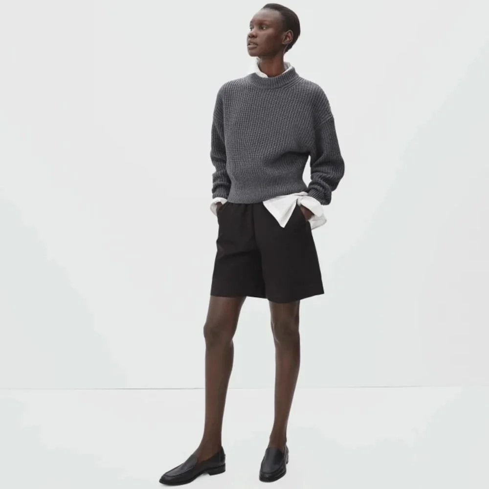The Texture Cotton Crew | Heathered Charcoal (3)