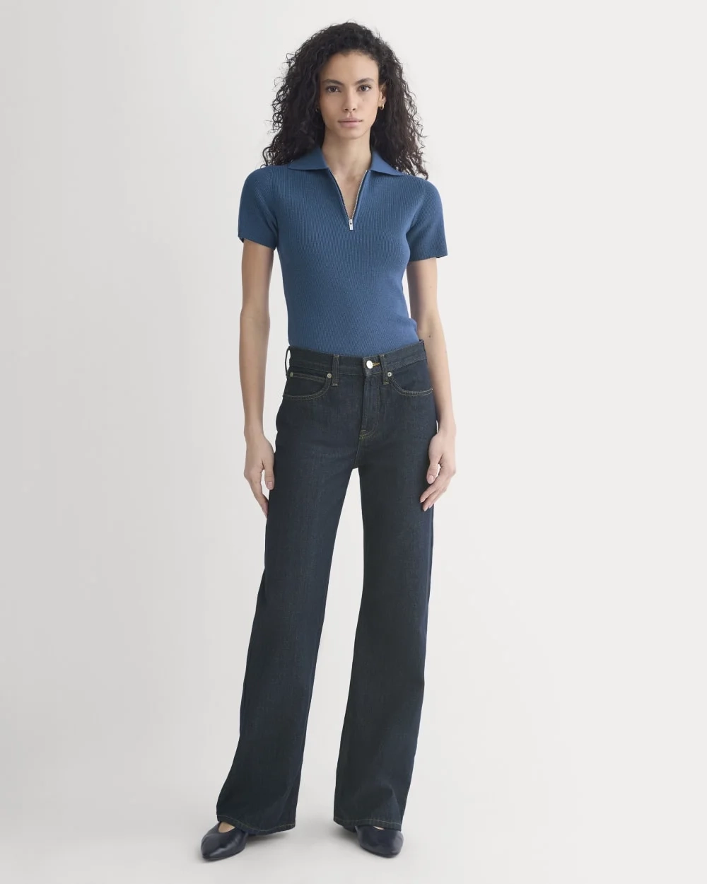 Knit Quarter-Zip Polo | Estate Blue (4)
