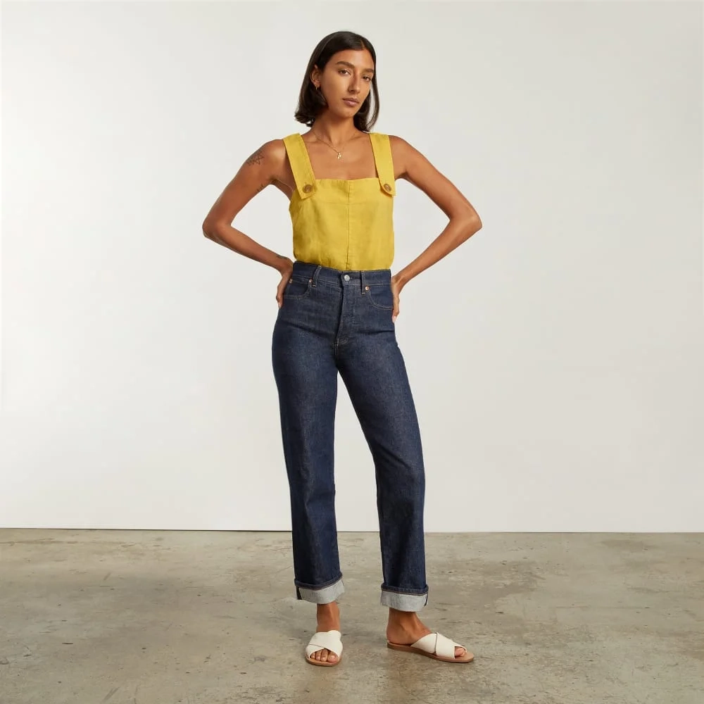 The Apron Linen Tank | Super Lemon (4)