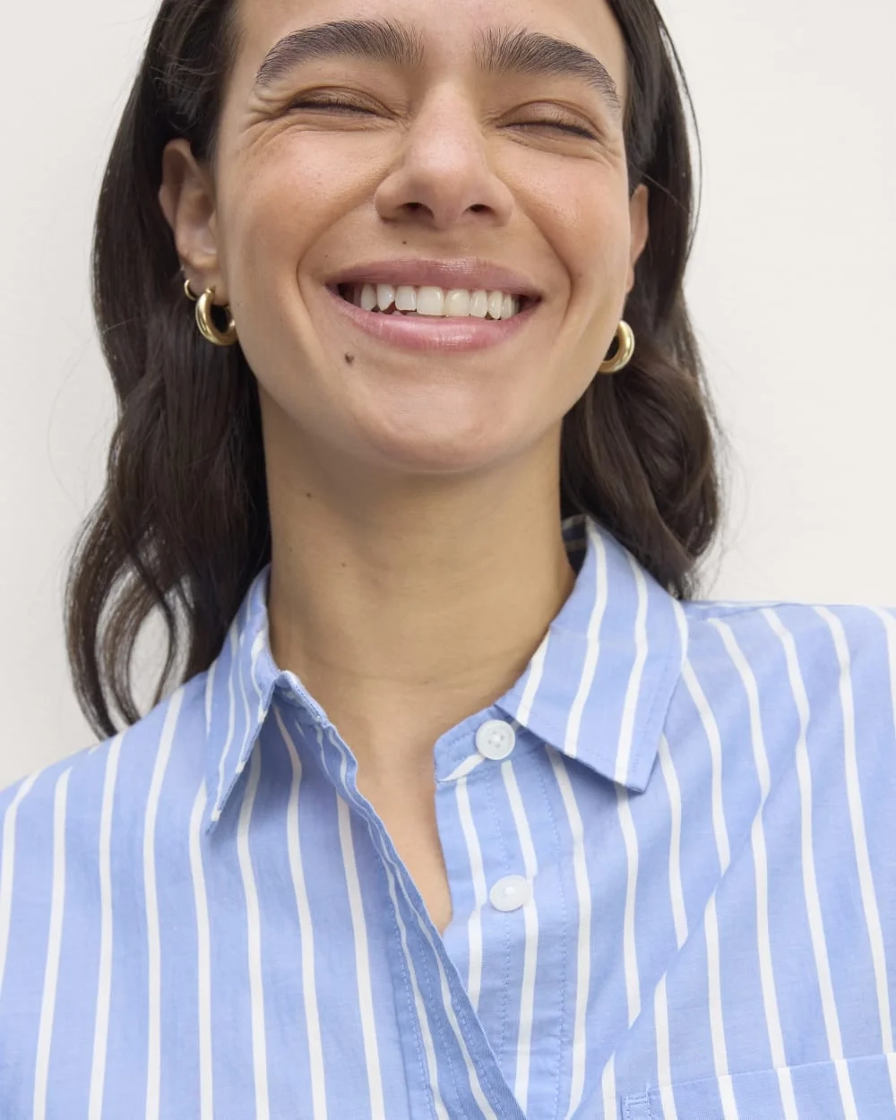 The Way-Short Shirt in Silky Cotton | Mariner Blue / White (2)