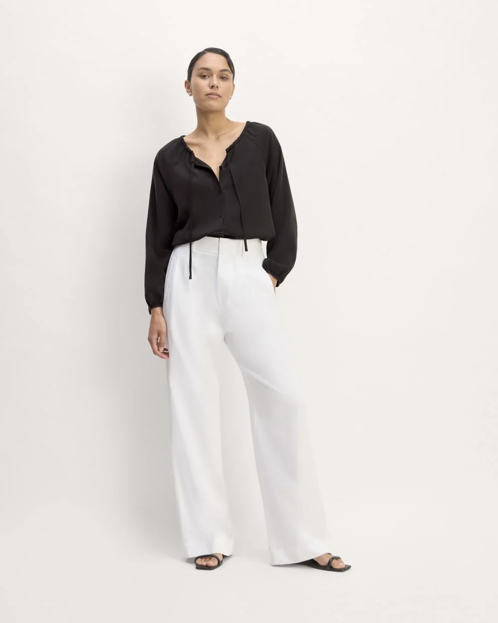 The Gathered Shirt in Butterlite | Black (3)