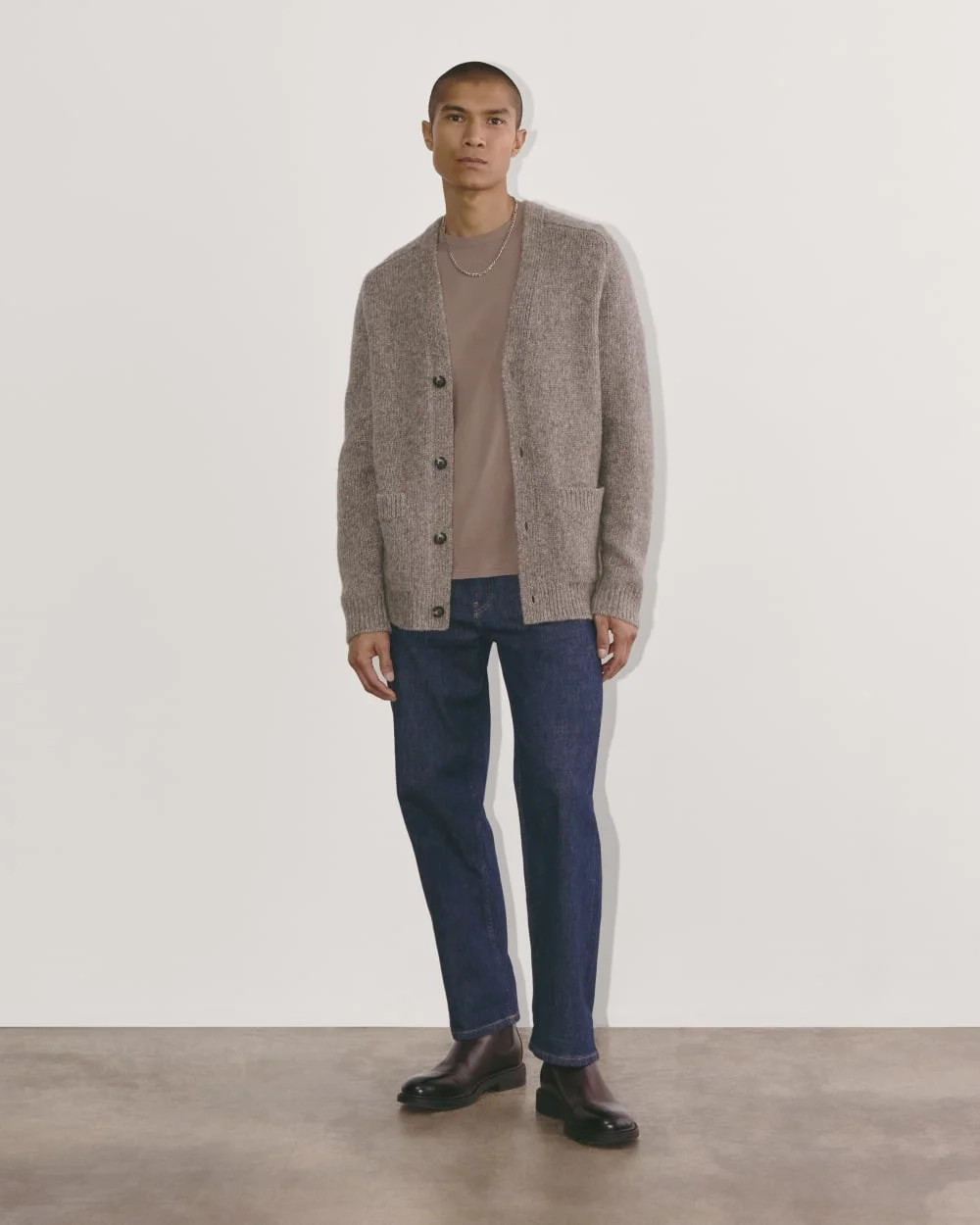 The Cloud Relaxed Cardigan | Taupe Melange (3)