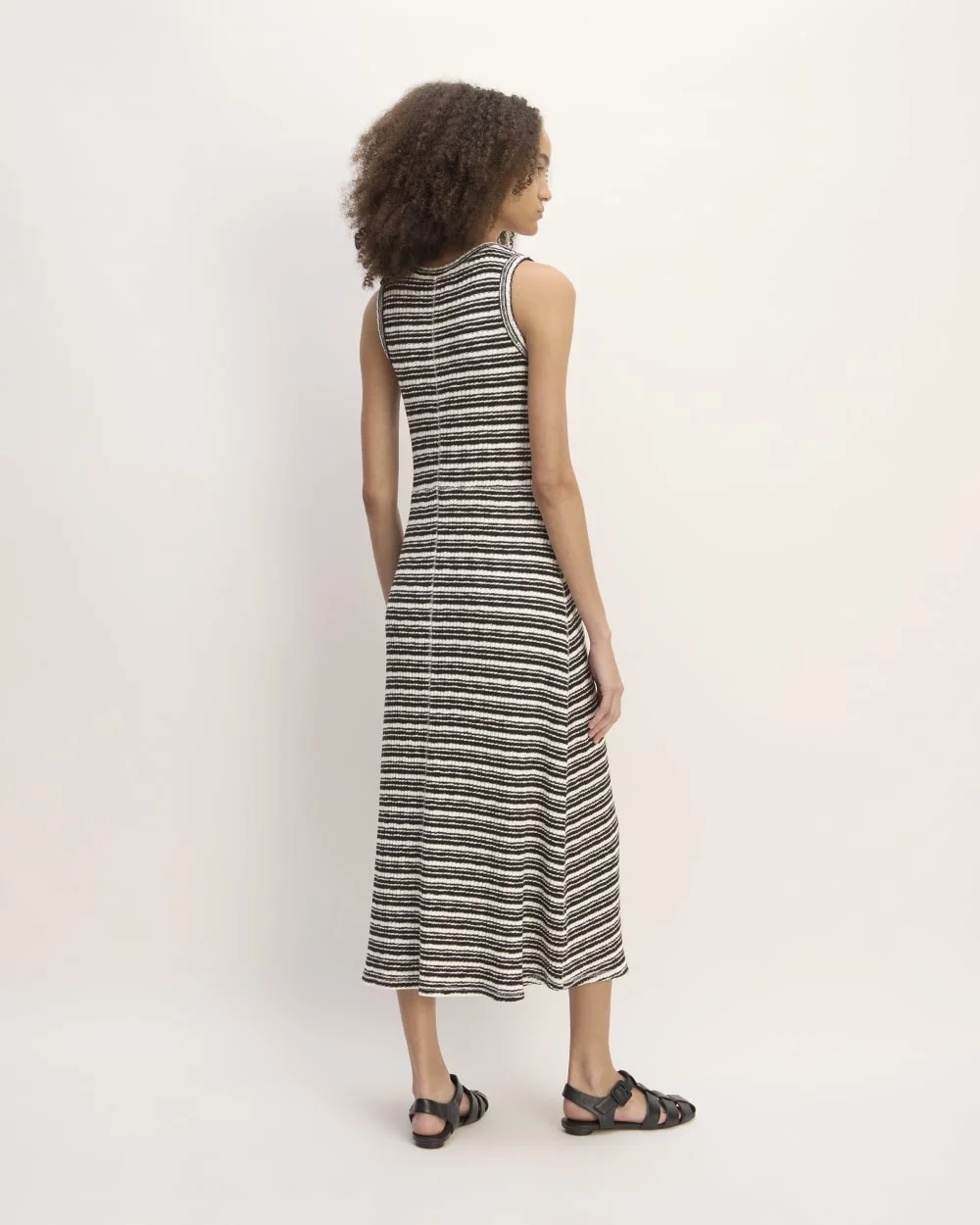 The Rib-Knit A-Line Tank Dress | Bone / Black (3)