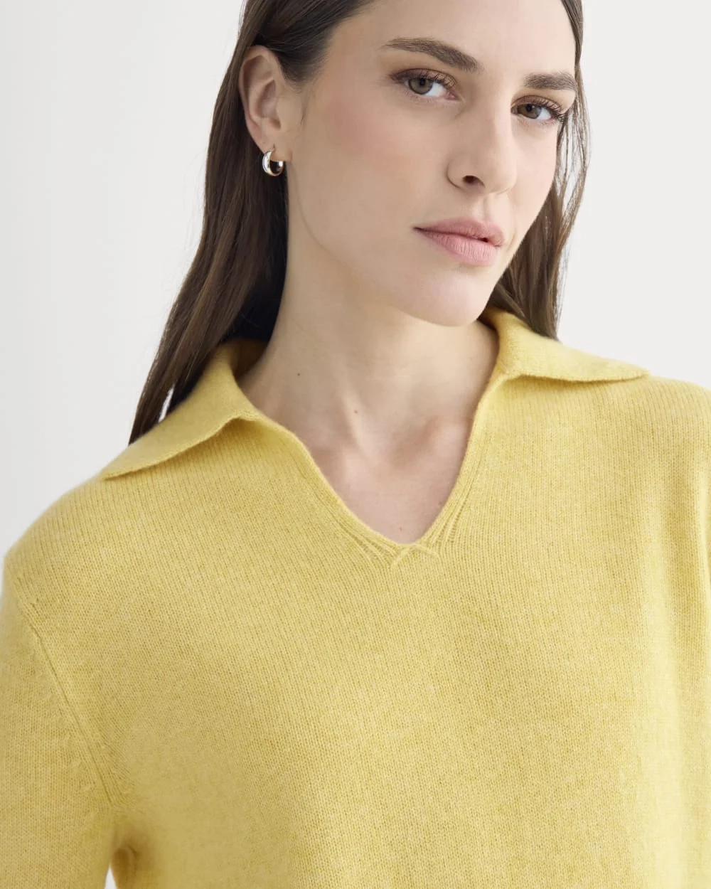 Cashmere Polo Sweater | Double Cream Heather (3)
