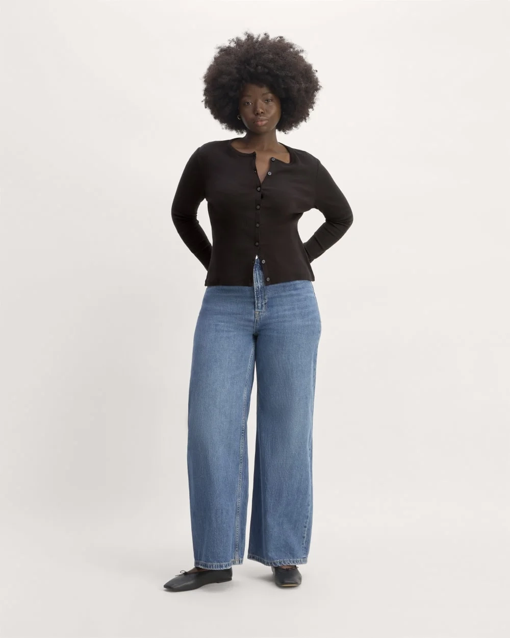 The Vintage Rib Cardigan | Black (4)