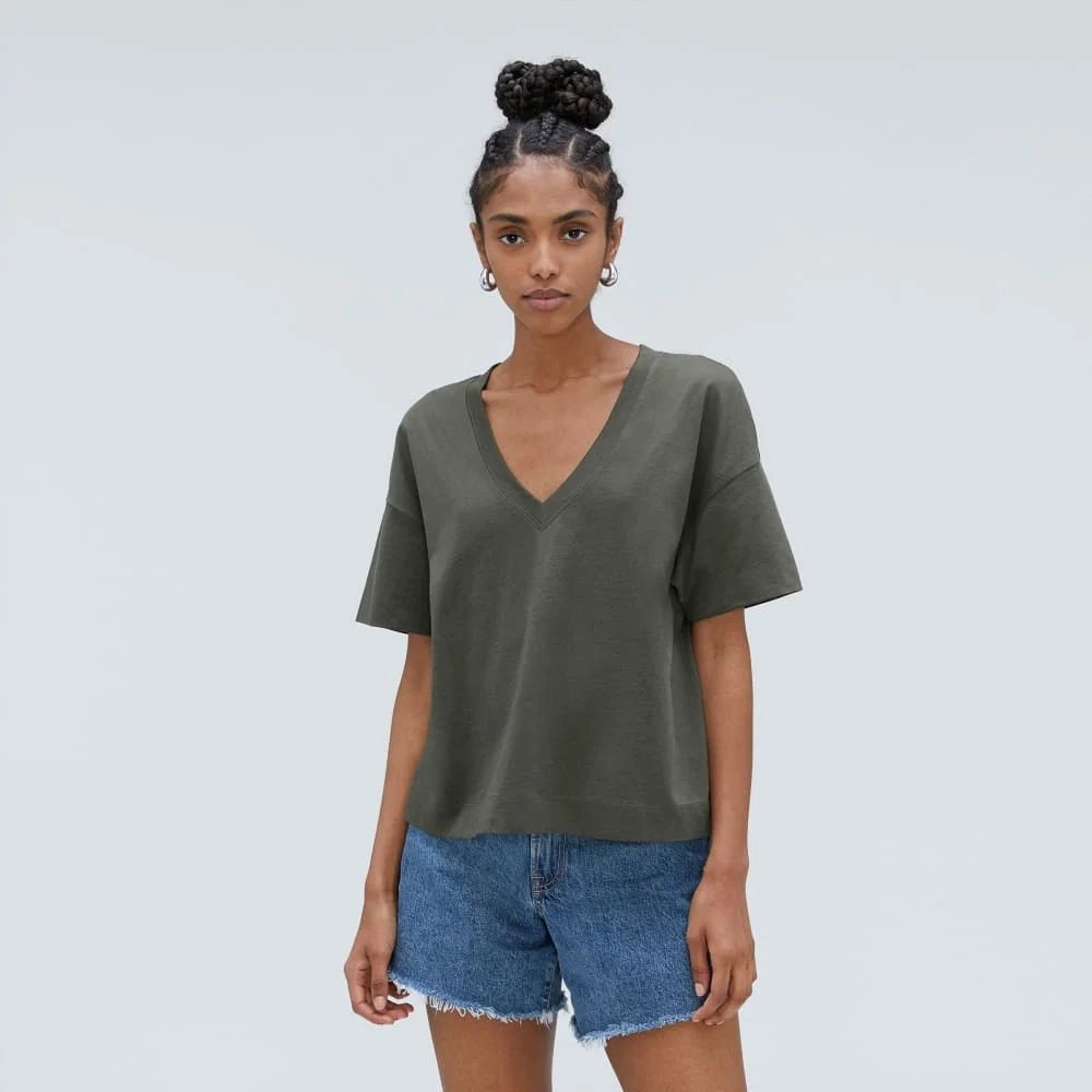 The Organic Cotton Slouchy V-Neck | Kambaba (2)