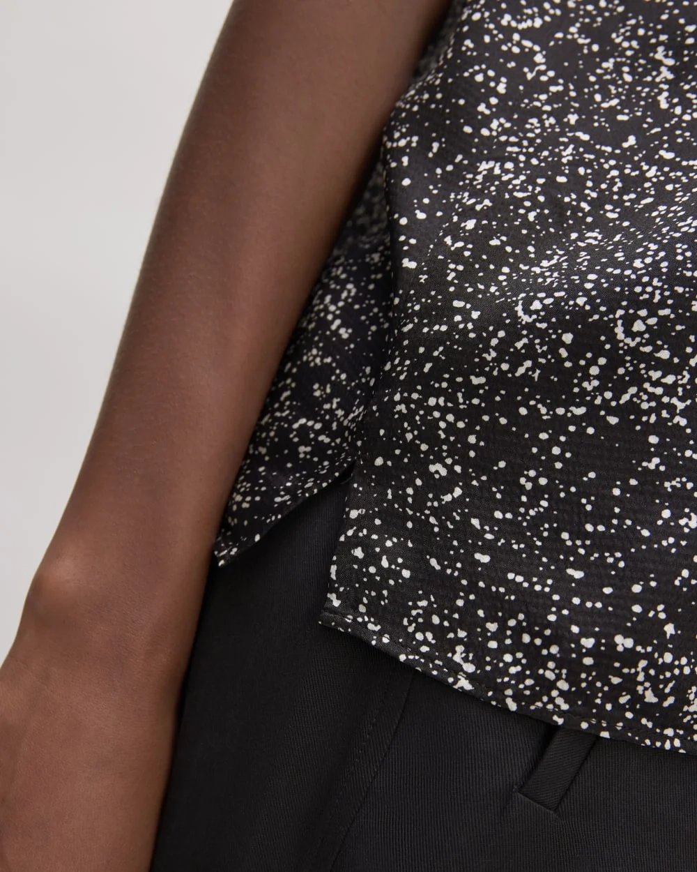 The Satin Racerback Top | Black Moonsplatter (2)