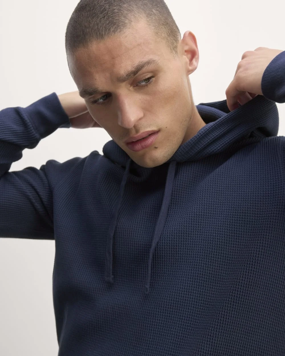 The Waffle-Knit Hoodie | Navy (3)