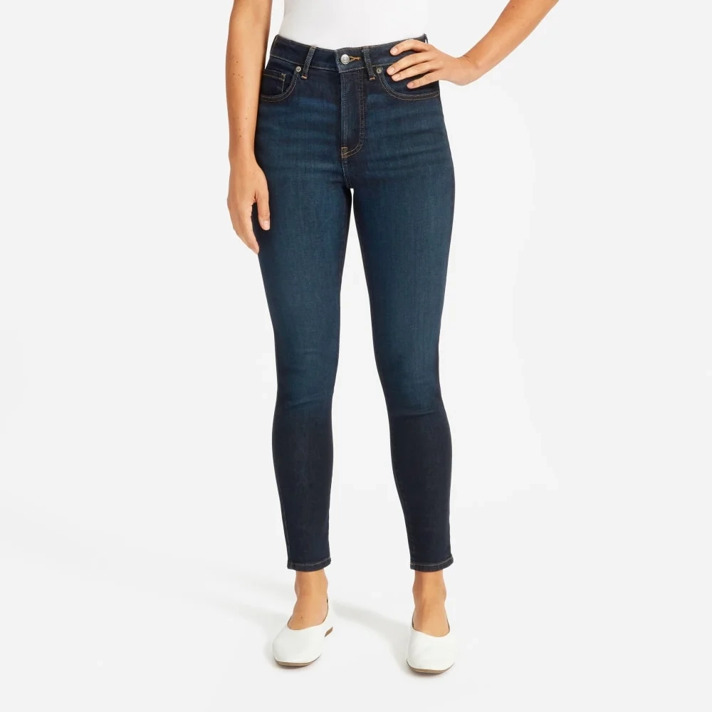 The Curvy Authentic Stretch High-Rise Skinny Jean | Dark Blue Wash | 28.5" Insea (4)