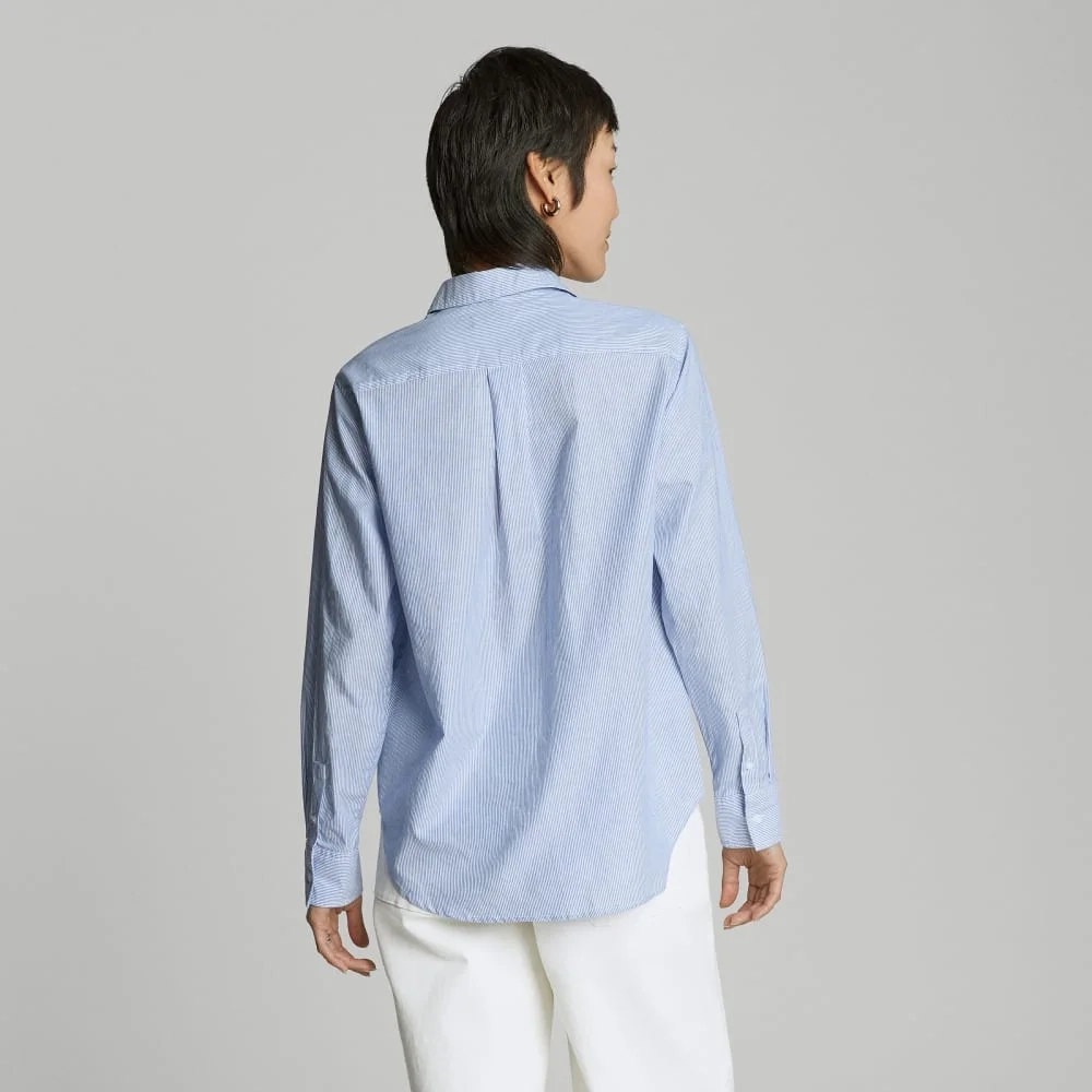 The Must-Have Shirt in Silky Cotton | Lapis Blue / White (3)