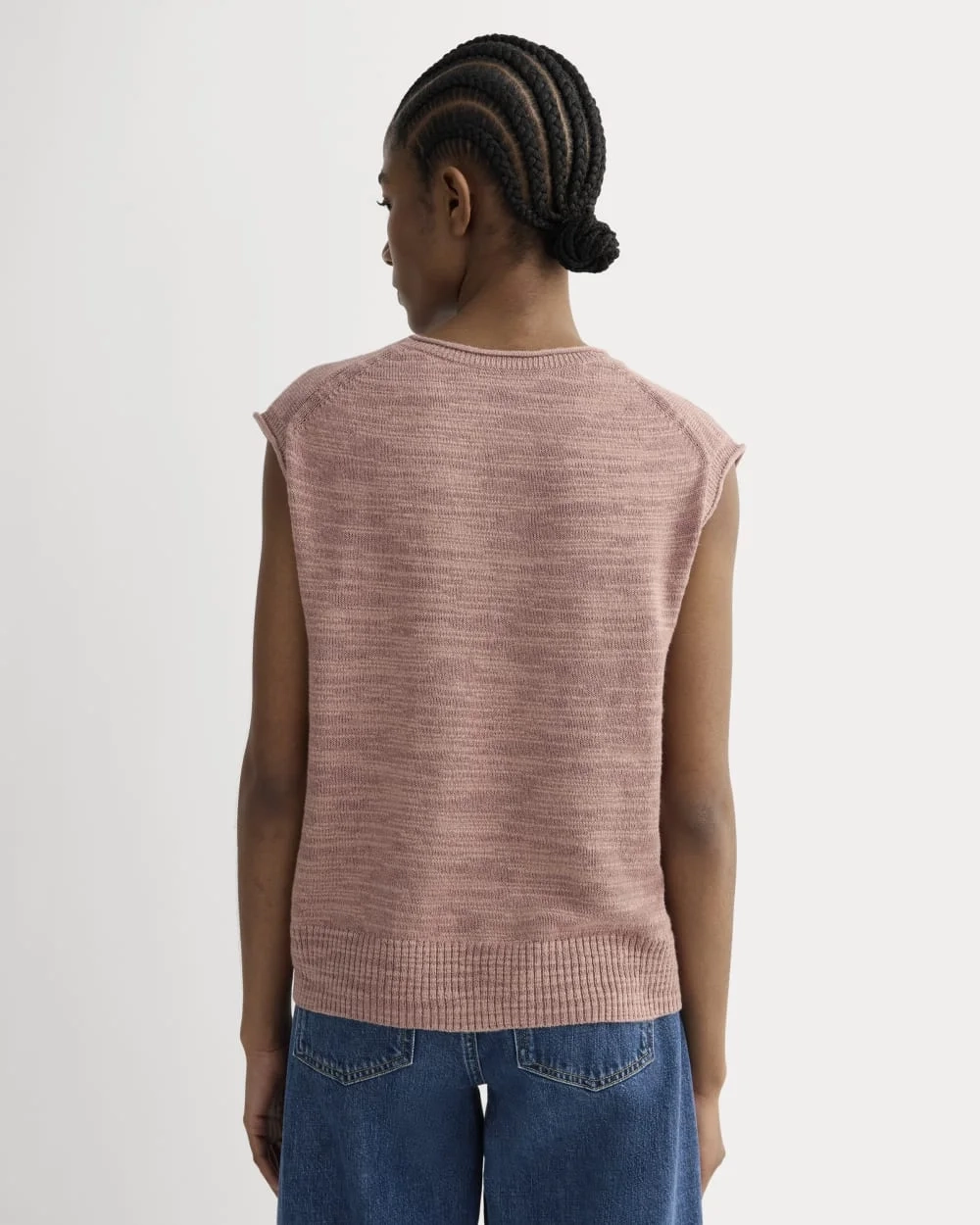 The Muscle Sweater in Cotton Linen | Rose Dusk (3)