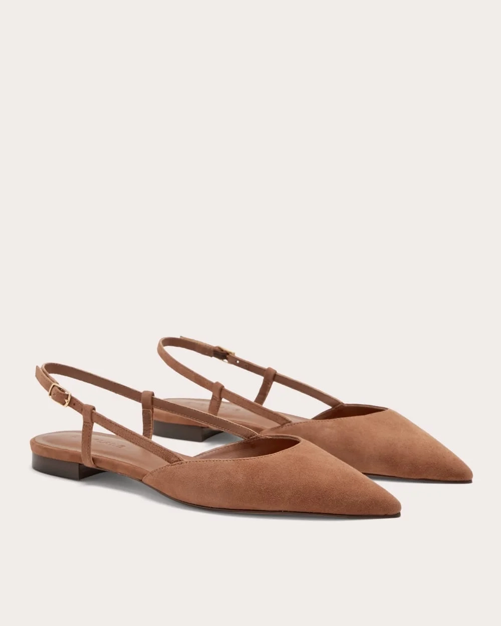 The Studio Slingback Flat | Saddle Brown Suede (3)