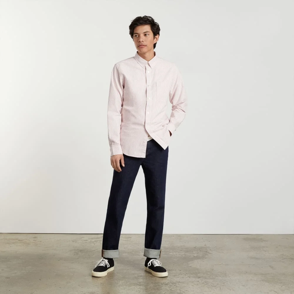 The Slim-Fit Japanese Oxford | Red / White | Regular (4)