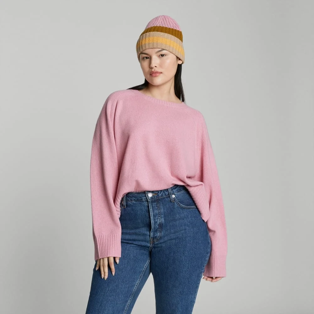 The Cashmere Beanie | Tapenade Multi Stripe (2)