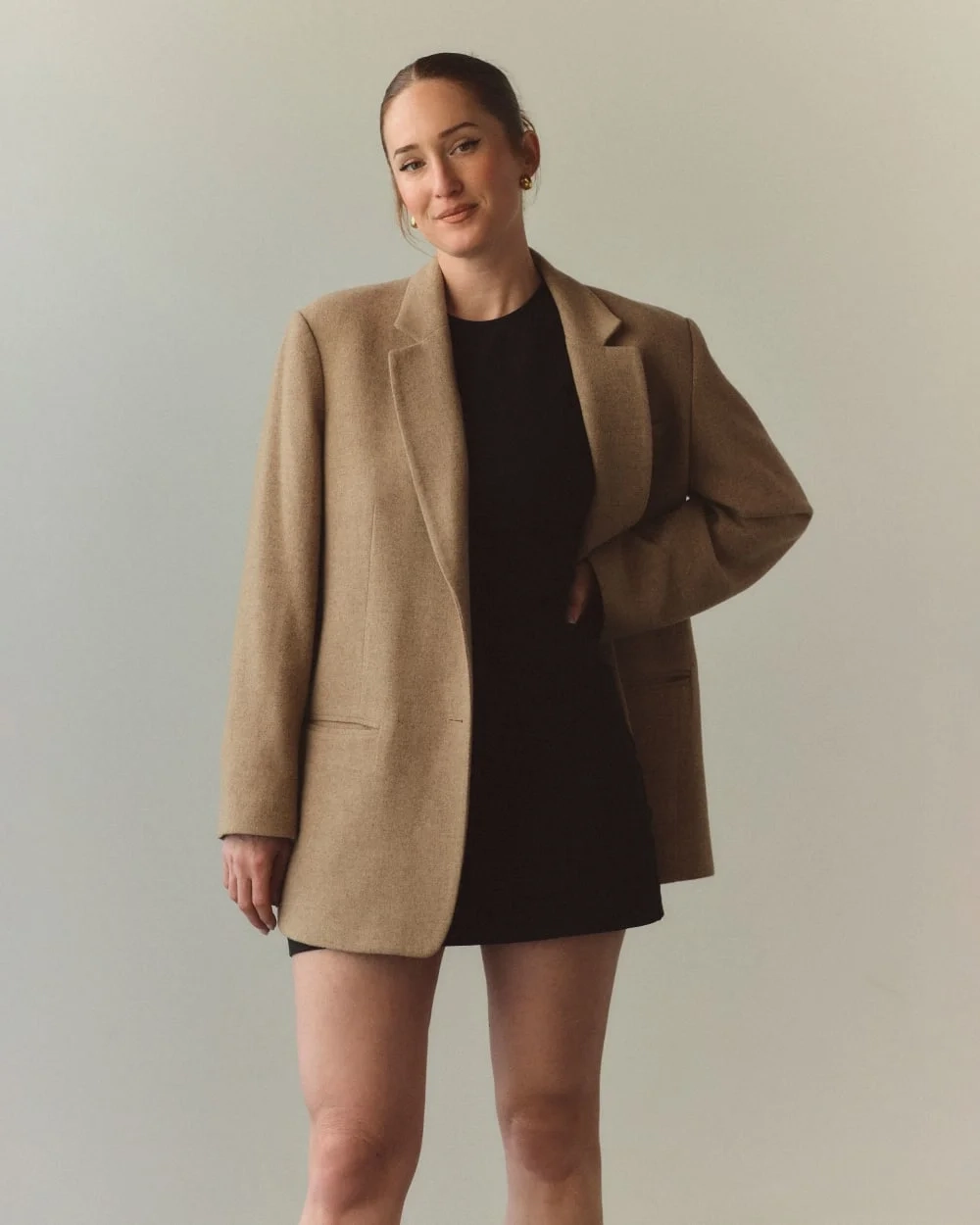 The Oversized Blazer in Wool | Toasted Tan (3)