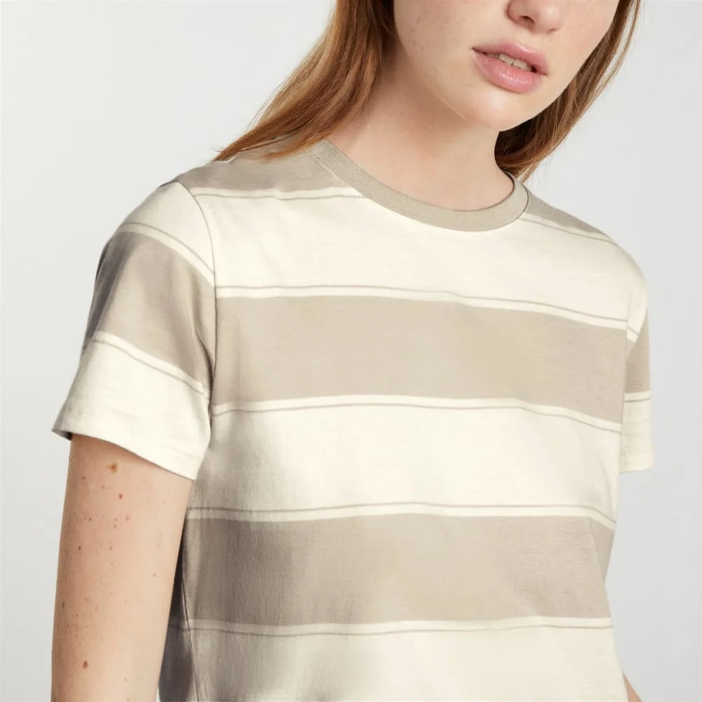 The Box-Cut Tee in Essential Cotton | Pale Khaki / Canvas Tan | No Pocket (3)