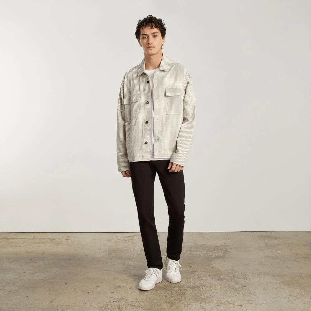 The Everyone Spring Shirt Jacket | Navy Stripe (4)