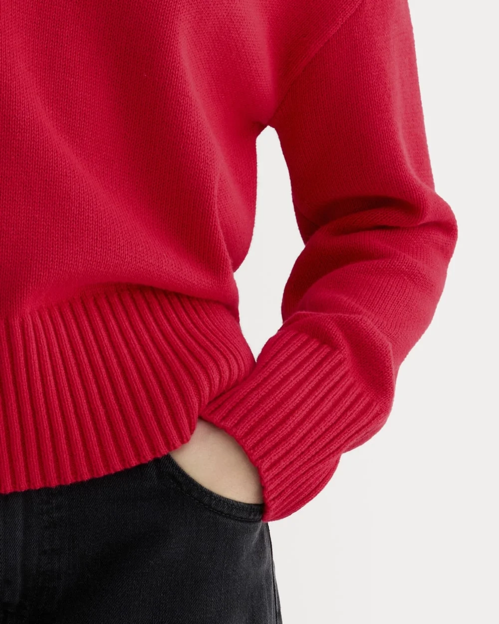 The Boxy Sweater in Everyday Cotton | Classic Red (3)
