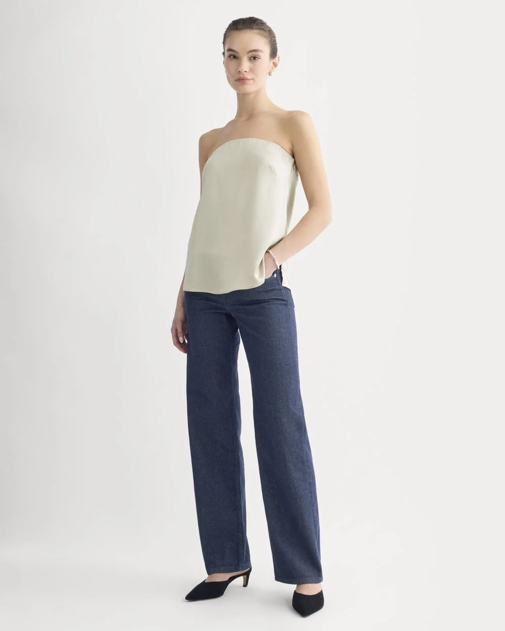 Thin Strap Cami in Silk Charmeuse | Peyote (3)