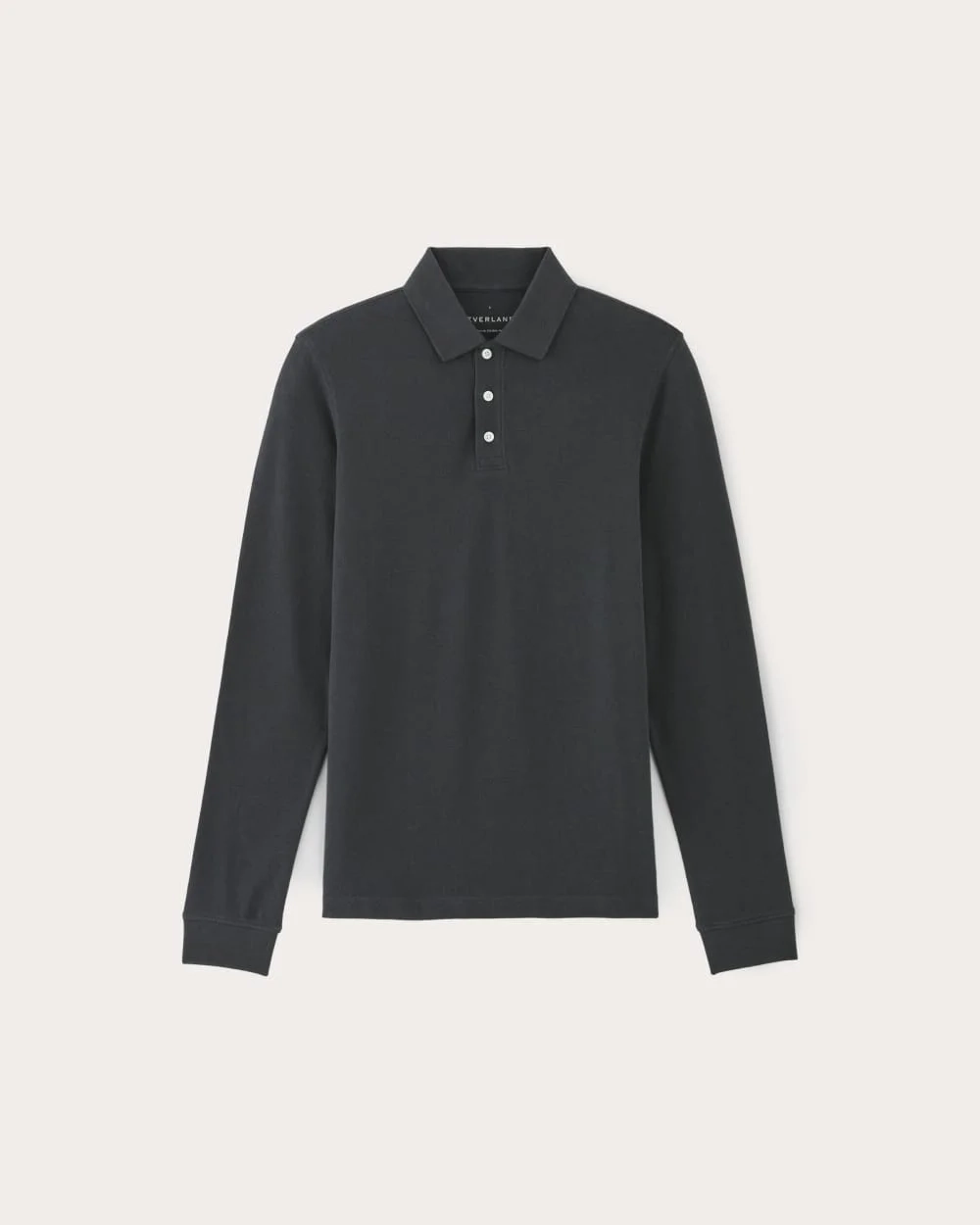 The Long-Sleeve Pique Polo | Heathered Graphite (3)