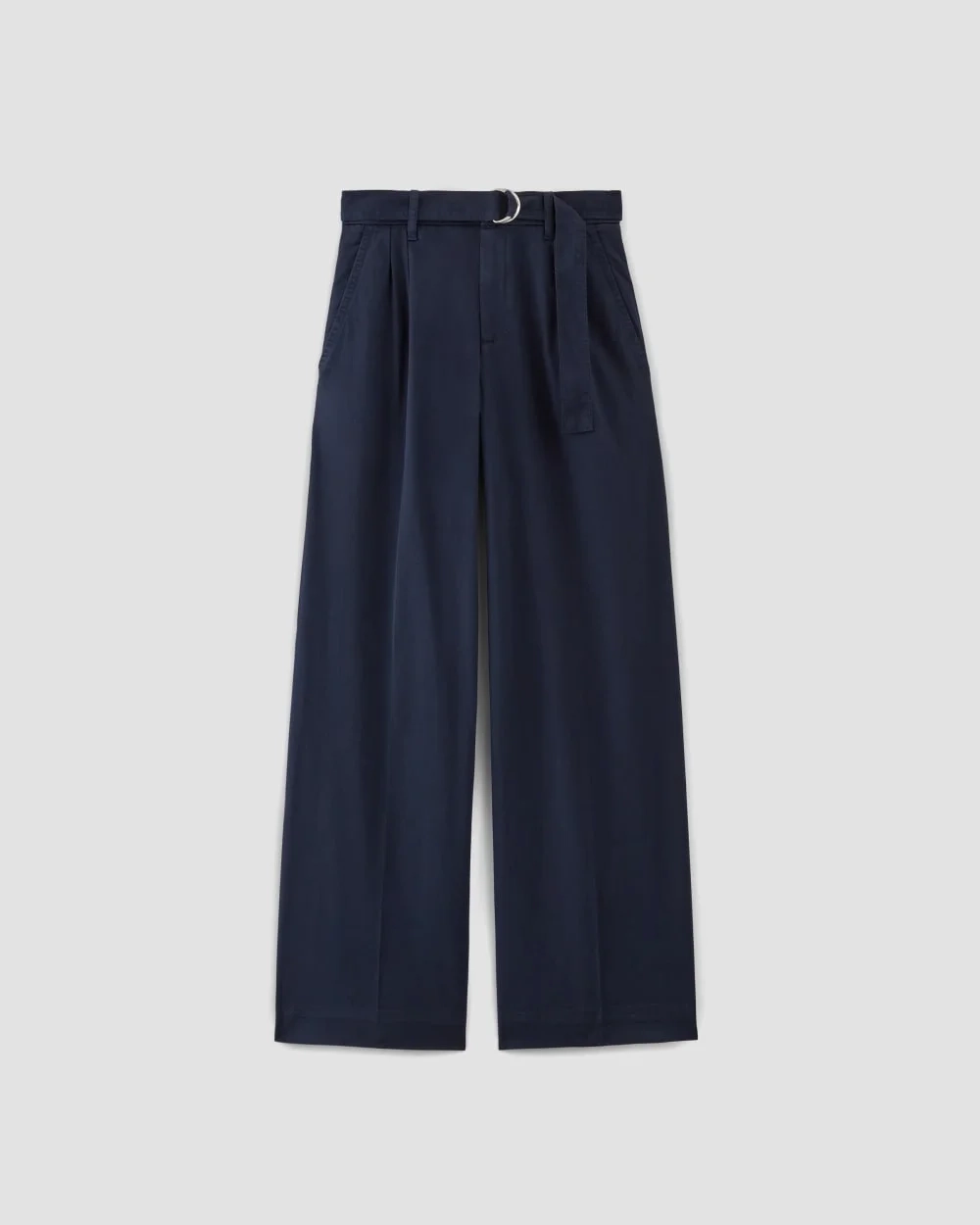 The Pleated Wide-Leg Chino | Navy (3)