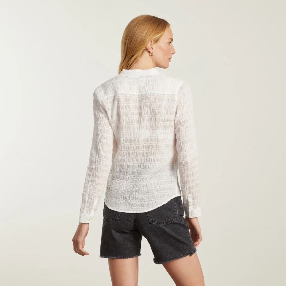 The Button Smock Top | White (2)