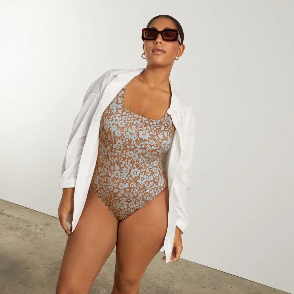 The Square-Neck One-Piece | Honey Floral (4)