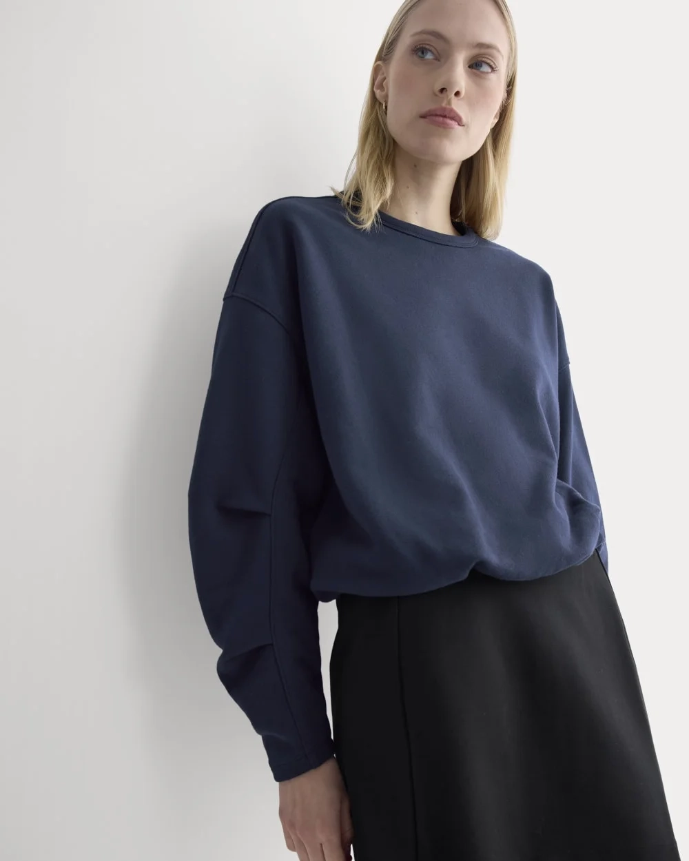 Lightweight Terry Bubble Sweatshirt | Navy (3)