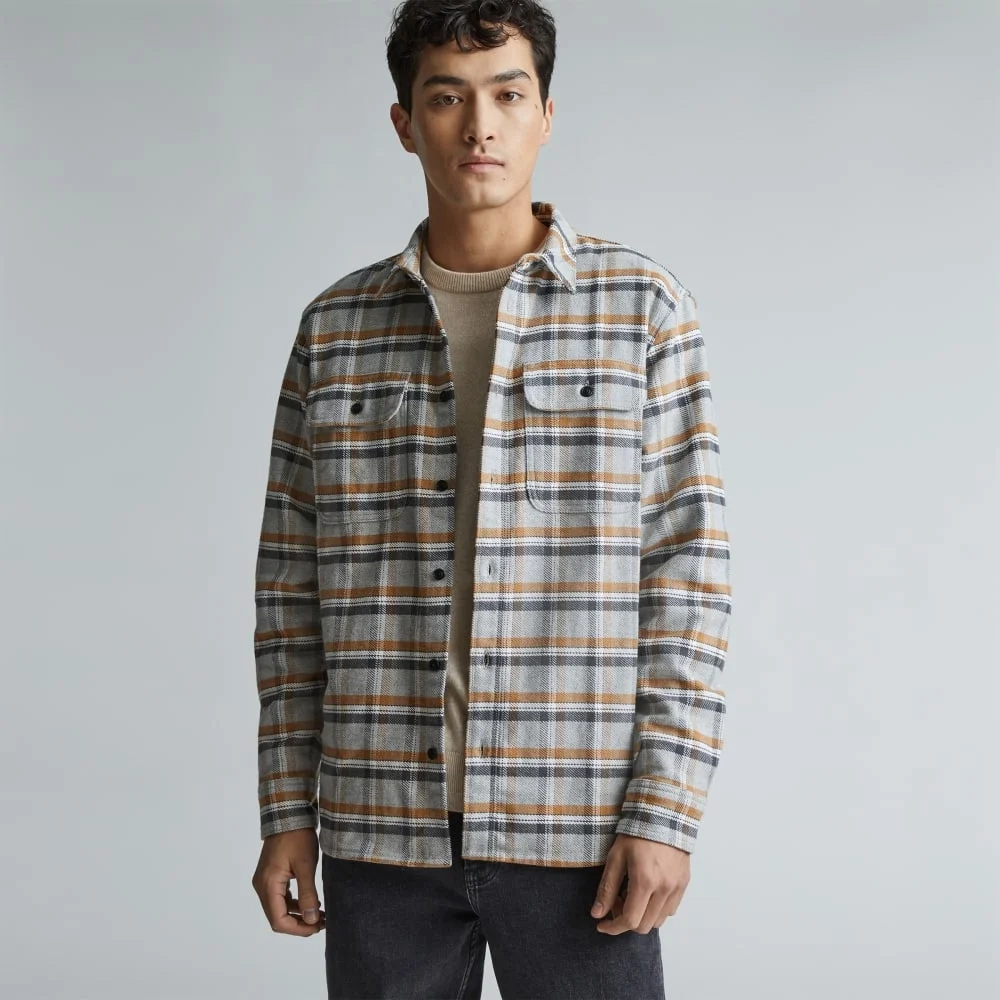 The Heavyweight Overshirt | Uniform | Tobacco Brown / Heather Grey Plaid (4)