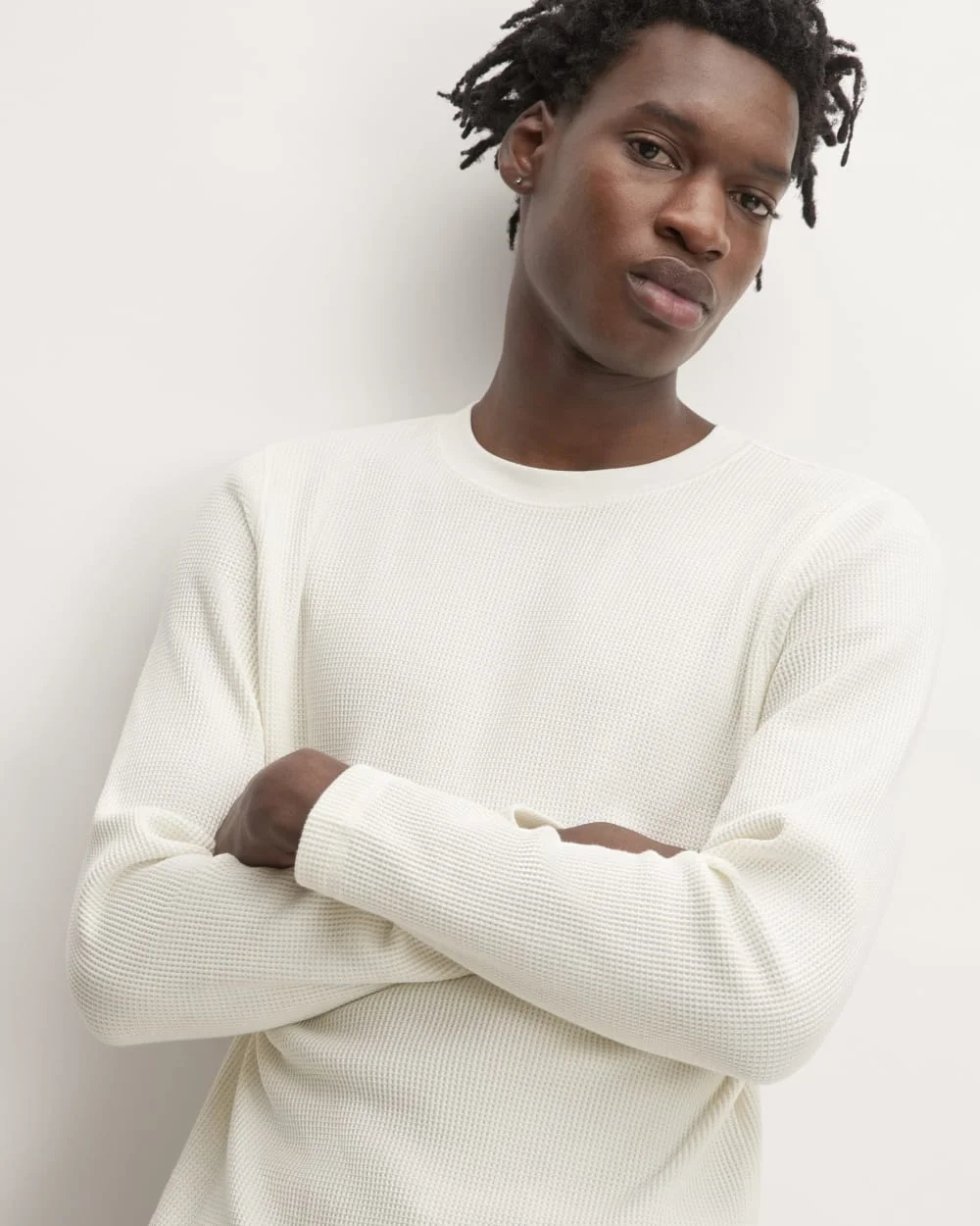 The Waffle Long-Sleeve Crew | Bone