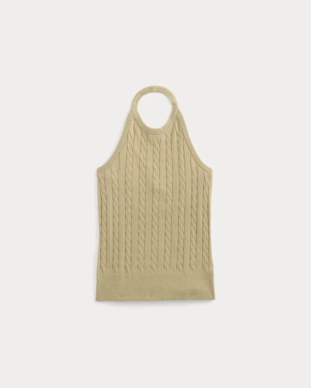 The Cable Halter in Cotton Cashmere | Classic Khaki (3)