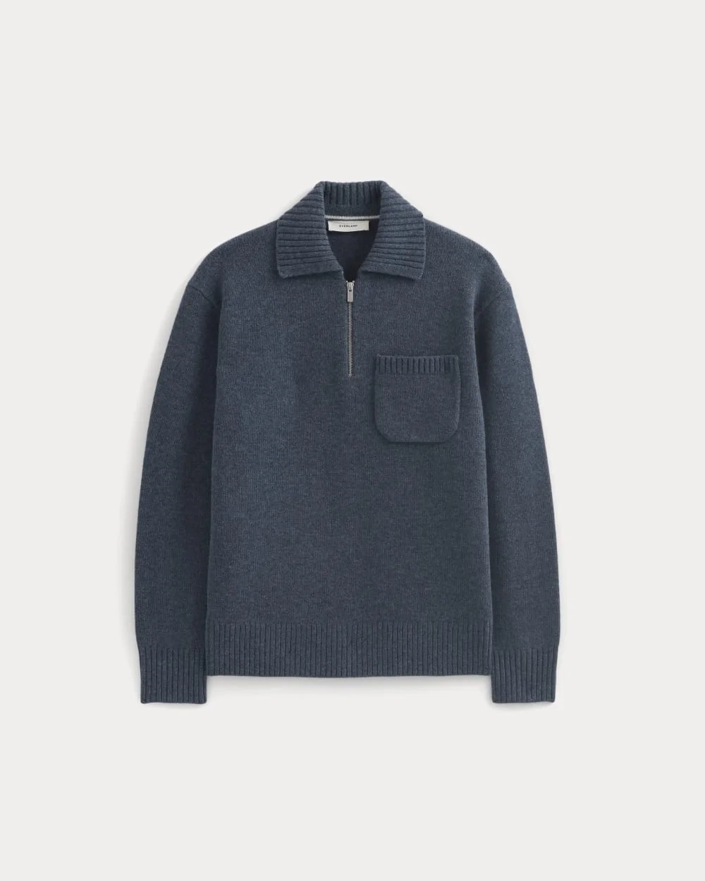 Luxe Merino Quarter-Zip Pullover | Heather Midnight Navy (2)