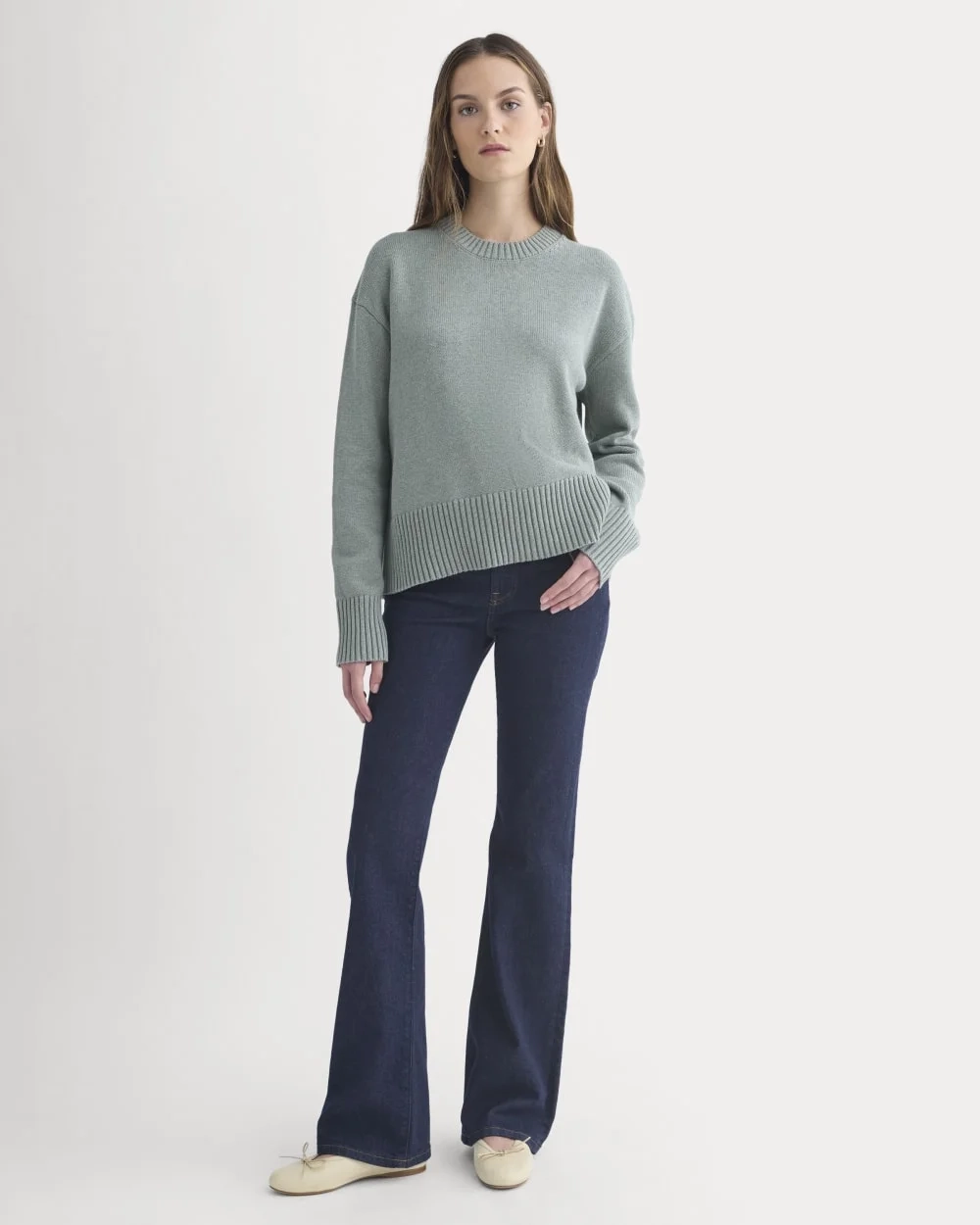 The Boxy Sweater in Everyday Cotton | Heathered Lilypad (4)