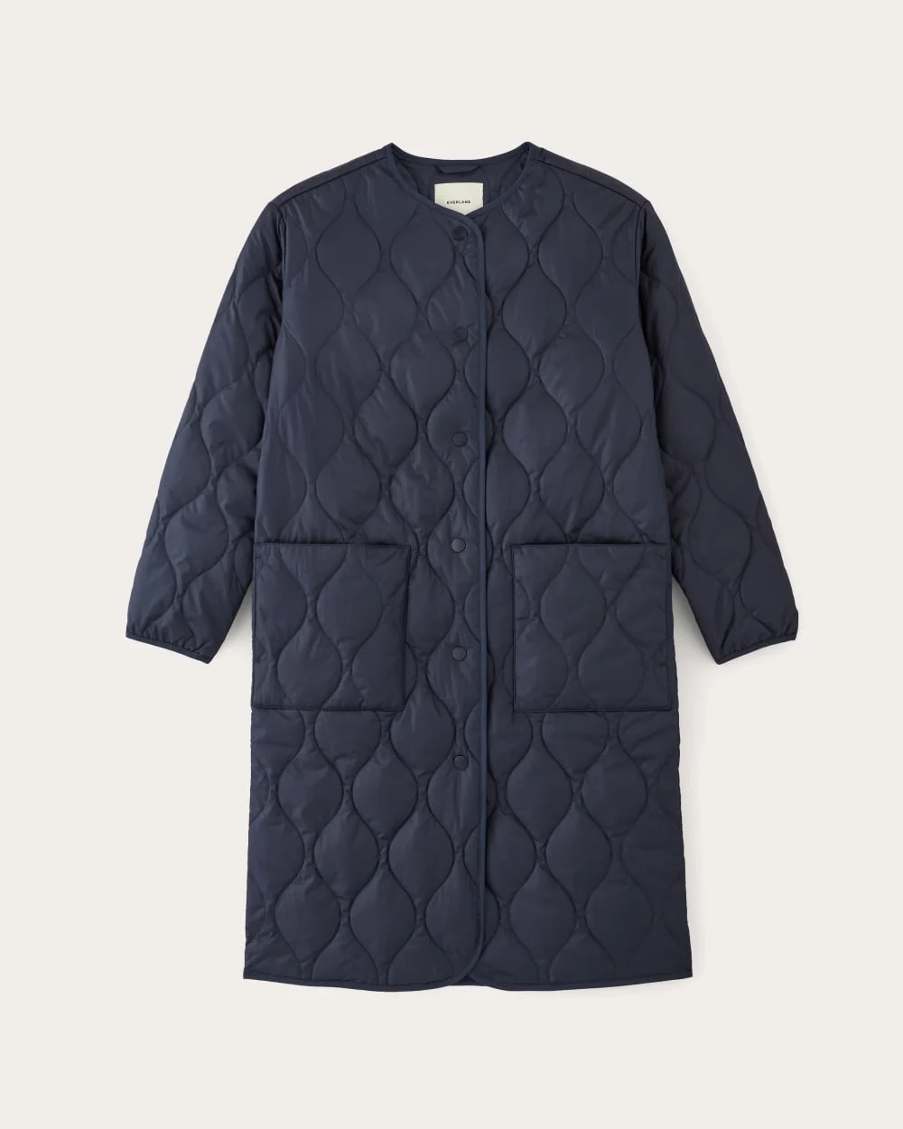 The Long Quilted Liner | Navy (2)